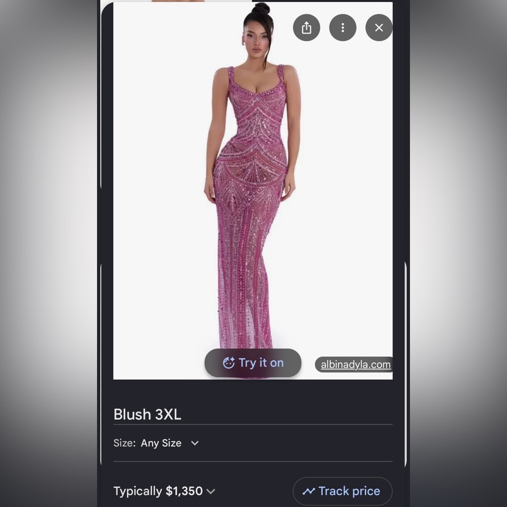 Beaded Pink Evening Gown - Sparkling Dress - Picture 5 of 5